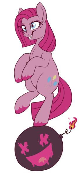 Size: 360x750 | Tagged: artist:lulubell, bomb, derpibooru import, pinkamena diane pie, pinkie pie, safe, simple background, solo, transparent background