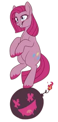 Size: 360x750 | Tagged: artist:lulubell, bomb, derpibooru import, pinkamena diane pie, pinkie pie, safe, simple background, solo, transparent background