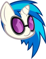 Size: 680x873 | Tagged: safe, artist:paragonaj, derpibooru import, vinyl scratch, pony, unicorn, cute, disembodied head, female, head, horn, mare, simple background, smiling, solo, sunglasses, transparent background, vector