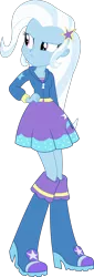 Size: 978x2866 | Tagged: safe, artist:sketchmcreations, derpibooru import, trixie, equestria girls, rainbow rocks, boots, clothes, dress, hand on hip, hoodie, inkscape, pouting, simple background, solo, transparent background, vector