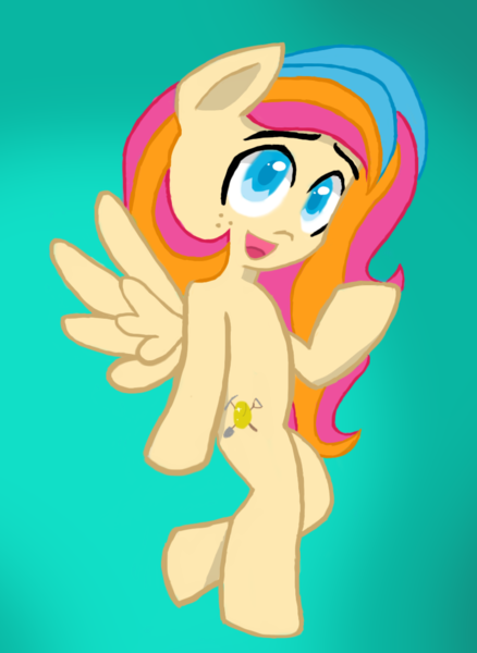 Size: 788x1080 | Tagged: safe, derpibooru import, oc, oc:golden gates, unofficial characters only, pegasus, pony, semi-anthro, babscon, babscon mascots, bipedal, cute, freckles, open mouth, smiling, solo, spread wings