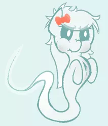 Size: 1750x2050 | Tagged: angry, artist:jordo76, bow, cute, derpibooru import, ghost, ghost pony, glare, hair bow, nose wrinkle, oc, oc:sophia specter, puffy cheeks, safe, scrunchy face, simple background, solo, unofficial characters only