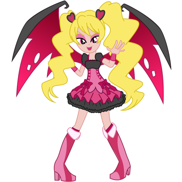 Size: 1200x1200 | Tagged: safe, alternate version, artist:ambassad0r, derpibooru import, edit, editor:delta brony, vector edit, oc, oc:princess dark matter, unofficial characters only, equestria girls, clothes, cure peach, dress, fresh precure, open mouth, simple background, solo, transparent background, vector, wings