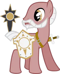 Size: 3000x3717 | Tagged: safe, artist:ruinedomega, derpibooru import, oc, oc:silver morning, unofficial characters only, earth pony, pony, beard, fantasy class, knight, paladin, shield, solo, standing, sword, warcraft, warrior, world of warcraft