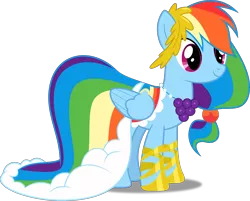 Size: 3735x3000 | Tagged: artist:dashiesparkle, clothes, derpibooru import, dress, gala dress, grand galloping gala, high res, rainbow dash, safe, simple background, solo, the best night ever, transparent background, vector