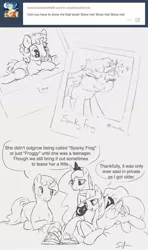 Size: 1280x2156 | Tagged: safe, artist:silfoe, derpibooru import, night light, princess luna, twilight sparkle, twilight sparkle (alicorn), alicorn, pony, royal sketchbook, comic, diaper, female, filly, grayscale, magic, mare, monochrome, telekinesis, younger