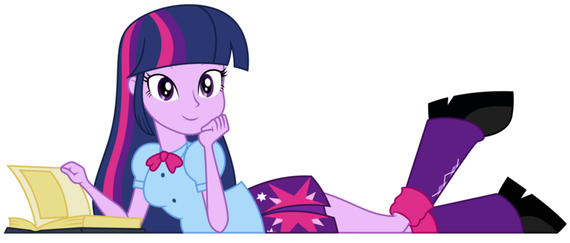 Size: 3374x1444 | Tagged: safe, artist:famousmari5, derpibooru import, twilight sparkle, equestria girls, adorkable, book, cute, dork, female, hand on chin, looking at you, one leg raised, reading, simple background, solo, transparent background, twiabetes, vector