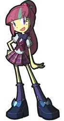 Size: 400x753 | Tagged: safe, artist:rvceric, derpibooru import, sour sweet, equestria girls, friendship games, bowtie, clothes, crystal prep academy, crystal prep academy uniform, crystal prep shadowbolts, cute, looking at you, ponytail, school uniform, shoes, simple background, skirt, solo, sourbetes, transparent background