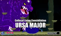 Size: 1680x1008 | Tagged: safe, derpibooru import, minuette, bear, pony, unicorn, ursa, ursa major, ursa minor, boss, boss subtitles, cave, flash game, minty fresh adventure, misspelling, pony platforming project, roar, youtube link