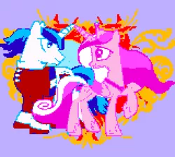 Size: 480x432 | Tagged: 8-bit, artist:trojan horse, crystal heart, derpibooru import, game boy, heart, link in description, pixel art, princess cadance, safe, shining armor
