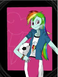 Size: 768x1024 | Tagged: safe, artist:raricane, derpibooru import, rainbow dash, equestria girls, solo