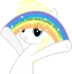 Size: 3004x3100 | Tagged: artist:accu, cute, derpibooru import, downvote bait, edgy, happy, hitler did nothing wrong, meme, /mlp/, /mlpol/, oc, oc:aryanne, /pol/, rainbow, safe, simple background, smiling, solo, spread legs, transparent background, triangle, unofficial characters only, vector