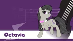 Size: 1921x1080 | Tagged: safe, artist:kooner-cz, artist:lordvurtax, derpibooru import, octavia melody, earth pony, pony, cello, female, mare, music notes, musical instrument, shadow, solo, vector, wallpaper