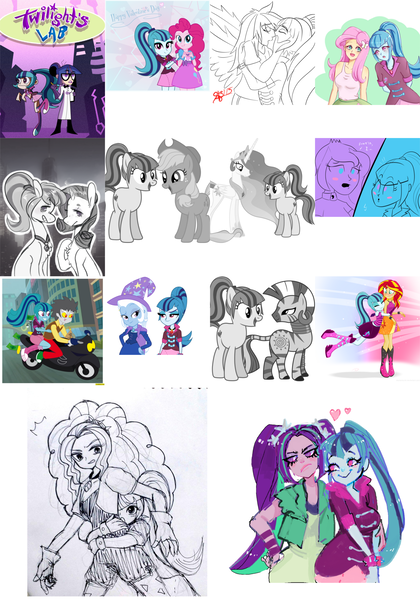 Size: 1400x2000 | Tagged: safe, artist:bubblestormx, artist:conikiblasu-fan, artist:costly, artist:jokerpony, artist:misochikin, artist:rinsankajugin, artist:rivalcat, artist:slackerburst, artist:tokiball12345, artist:vvw84, artist:xxxsketchbookxxx, derpibooru import, adagio dazzle, applejack, aria blaze, discord, fluttershy, pinkie pie, princess celestia, princess luna, rainbow dash, rarity, sonata dusk, sunset shimmer, trixie, twilight sparkle, zecora, zebra, equestria girls, alternate hairstyle, arisona, duskcord, female, lesbian, male, moonlight sonata, pinata (ship), shipping, sonagio, sonapplejack, sonarity, sonatadash, sonatashy, sonatia, straight, sunata, trixiedusk, twilight dusk, twinata, zecoranata