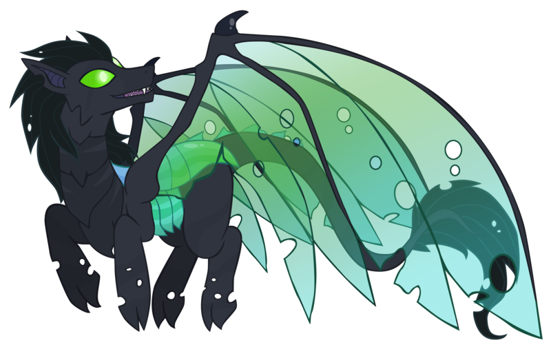 Size: 4380x2760 | Tagged: artist:foreshadowart, changeling, derpibooru import, dragon, hybrid, oc, oc:lyctus, safe, solo, unofficial characters only