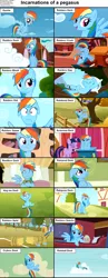 Size: 1282x3304 | Tagged: safe, derpibooru import, screencap, rainbow dash, twilight sparkle, pegasus, pony, unicorn, a friend in deed, applebuck season, fall weather friends, griffon the brush off, over a barrel, read it and weep, testing testing 1-2-3, the lost treasure of griffonstone, the mysterious mare do well, angry, awesome, awesome face, blushing, book, caption, compilation, crying, cs captions, cute, dashabetes, duckface, featureless crotch, female, filly, floppy ears, foal, golden oaks library, hay bale, incarnations of, injured, lying down, mare, on back, popcorn, pose, pouting, pun, rainbond dash, rainbow crash, sleeping, squee, tied up, tree, underhoof, unsexy bondage