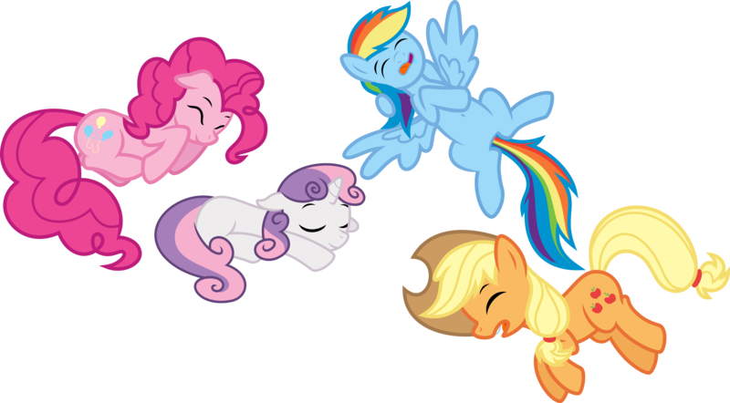 Size: 10869x6000 | Tagged: absurd resolution, applejack, artist:mactavish1996, artist:salemcat, derpibooru import, nap, pinkie pie, rainbow dash, safe, simple background, sweetie belle, transparent background, vector