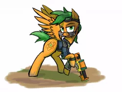 Size: 1032x774 | Tagged: artist:captainhoers, derpibooru import, fallout equestria, fallout equestria: duck and cover, fanfic art, goggles, oc, oc:atom smasher, safe, unofficial characters only