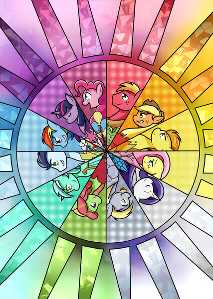 Size: 1024x1439 | Tagged: safe, artist:cartoonartist, artist:senseijiufu, derpibooru import, applejack, big macintosh, derpy hooves, fluttershy, lyra heartstrings, pinkie pie, rainbow dash, rarity, soarin', spitfire, tree hugger, twilight sparkle, earth pony, pony, male, stallion