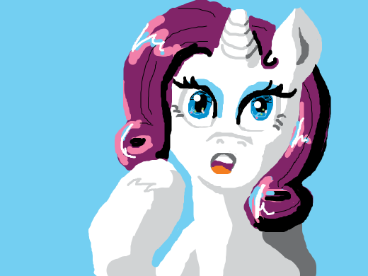 Size: 520x390 | Tagged: safe, artist:kaciekk, derpibooru import, rarity, pony, unicorn, astonished, doodle or die, female, gasp, shocked, solo