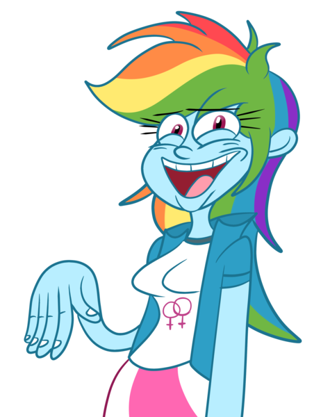 Size: 2375x3000 | Tagged: safe, artist:scobionicle99, derpibooru import, rainbow dash, .mov, swag.mov, equestria girls, breasts, busty rainbow dash, female, solo