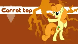 Size: 1921x1080 | Tagged: safe, artist:kooner-cz, artist:lordvurtax, derpibooru import, carrot top, golden harvest, earth pony, pony, female, mare, pointing, solo, standing, vector, wallpaper