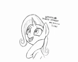 Size: 1280x1016 | Tagged: safe, artist:trickydick, derpibooru import, trixie, pony, unicorn, braces, female, mare, monochrome, smiling, solo