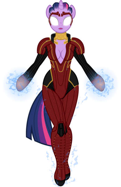 Size: 3892x6000 | Tagged: anthro, arm hooves, artist:chimajra, asari, crossover, derpibooru import, glowing eyes, mass effect, safe, samara, simple background, solo, transparent background, twilight sparkle, unguligrade anthro