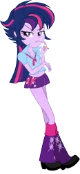 Size: 1834x3937 | Tagged: safe, artist:bluse, derpibooru import, twilight sparkle, equestria girls, alternate hairstyle, background removed, belly button, breasts, cigarette, clothes, cutie mark on clothes, earring, midriff, piercing, pleated skirt, punklight sparkle, show accurate, skirt, smoking, solo