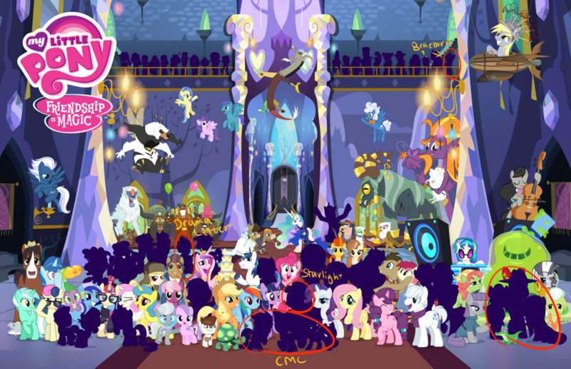 Size: 1280x828 | Tagged: safe, derpibooru import, apple bloom, applejack, arimaspi, bon bon, bulk biceps, cheerilee, clear skies, cranky doodle donkey, derpy hooves, diamond tiara, discord, double diamond, drama letter, fluffy clouds, fluttershy, gilda, grampa gruff, granny smith, greta, gummy, igneous rock pie, joe pescolt, jumpy the shark, lemon hearts, lyra heartstrings, march gustysnows, matilda, maud pie, minuette, moondancer, night glider, octavia melody, open skies, party favor, pinkie pie, prince rutherford, princess cadance, princess celestia, princess luna, rainbow dash, rarity, scootaloo, shining armor, silver spoon, smooze, snowbutt mctwinkles, spike, steven magnet, sugar belle, sunshower, sweetie belle, sweetie drops, tank, tree hugger, trouble shoes, twilight sparkle, twilight sparkle (alicorn), twinkleshine, vinyl scratch, watermelody, zecora, alicorn, bugbear, donkey, gryphon, pony, yak, yeti, zebra, season 5, spoiler:s05, airdancer, crankilda, female, hype train, implied pregnancy, male, mare, muffin 1, poster, shiningcadance, shipping, straight, wacky waving inflatable tube pony, wall of tags, yak calf