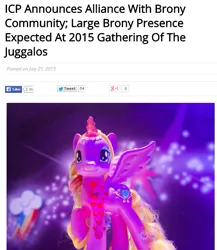 Size: 563x649 | Tagged: alicorn, brushable, derpibooru import, glamour glow, juggalo, princess cadance, safe, satire, text, toy