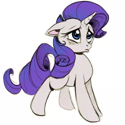 Size: 1024x1024 | Tagged: safe, artist:shira-hedgie, derpibooru import, rarity, pony, unicorn, cute, female, floppy ears, frown, mare, pouting, raribetes, sad, simple background, solo, white background