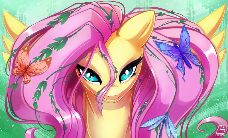 Size: 1500x909 | Tagged: safe, artist:chocokangoo, derpibooru import, part of a set, fluttershy, butterfly, pegasus, pony, fantasia, fantasia 2000, female, firebird suite, mare, solo