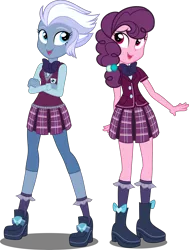 Size: 4000x5300 | Tagged: safe, artist:xebck, derpibooru import, night glider, sugar belle, equestria girls, friendship games, the cutie map, absurd resolution, clothes, crystal prep academy, crystal prep academy uniform, equestria girls-ified, school uniform, simple background, solo, transparent background, vector