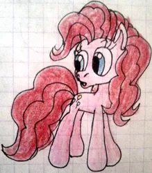 Size: 2173x2478 | Tagged: artist:colossalstinker, derpibooru import, g3.5, g4 to g3.5, generation leap, graph paper, pinkie pie, safe, solo, traditional art