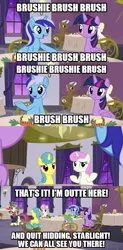 Size: 540x1098 | Tagged: alicorn, amending fences, brush, brushie, comic, derpibooru import, lemon hearts, minuette, misspelling, moondancer, safe, screencap, screencap comic, starlight glimmer, starlight stalker, twilight sparkle, twilight sparkle (alicorn), twinkleshine