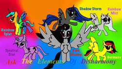 Size: 1024x576 | Tagged: safe, artist:zoomikins575, derpibooru import, oc, oc:dark shadow, oc:germany, oc:rainbow mist, oc:rainbow splat, oc:shadow storm, oc:spectral star, unofficial characters only, alicorn, pony, alicorn oc