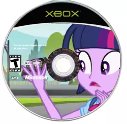 Size: 1212x1188 | Tagged: safe, artist:dannydsi3d, derpibooru import, twilight sparkle, equestria girls, cd, cover, disc, game, grenade, microsoft, simple background, white background, xbox