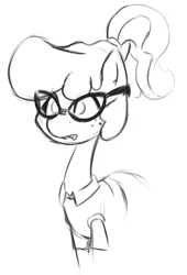 Size: 1280x1885 | Tagged: adorkable, artist:taps, cute, derpibooru import, dork, frazzlebetes, frazzle rock, glasses, safe, sketch, solo