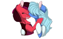 Size: 1280x800 | Tagged: artist:fredsonv, derpibooru import, female, kissing, lesbian, ponified, ruby, safe, sapphire, shipping, simple background, steven universe, transparent background