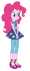 Size: 3500x8306 | Tagged: safe, artist:mixiepie, derpibooru import, pinkie pie, equestria girls, friendship games, absurd resolution, cute, female, high heels, necktie, outfit, school spirit, simple background, solo, transparent background, vector