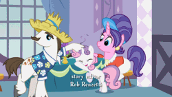 Size: 568x320 | Tagged: animated, cookie crumbles, cookieflanks, credits, cute, derpibooru import, diasweetes, eyes closed, hondo flanks, out of context, rarity's parents, rob renzetti, rubbing, safe, screencap, sisterhooves social, smoke, sweetie belle