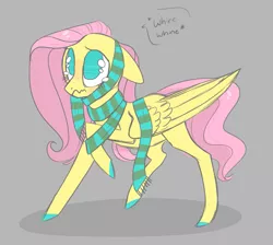 Size: 1193x1070 | Tagged: adorable distress, artist:jellybeanbullet, behaving like a dog, clothes, crying, cute, derpibooru import, floppy ears, fluttershy, looking up, puppy dog eyes, raised hoof, raised leg, sad, safe, scarf, shyabetes, solo, stuck, wavy mouth, whimpering, whining