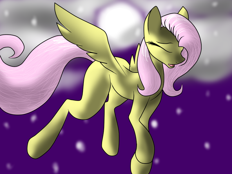 Size: 1400x1050 | Tagged: safe, artist:bravefleet, derpibooru import, fluttershy, eyes closed, flying