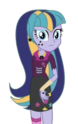 Size: 1458x2300 | Tagged: safe, artist:serennarae, derpibooru import, oc, oc:midnight star, unofficial characters only, equestria girls, clothes, earring, equestria girls-ified, piercing, skirt, solo