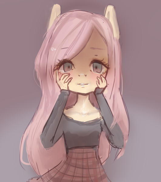 Size: 1061x1200 | Tagged: anthro, artist:marinakirby, derpibooru import, fluttershy, safe, solo, yandere, yandereshy, yandere trance