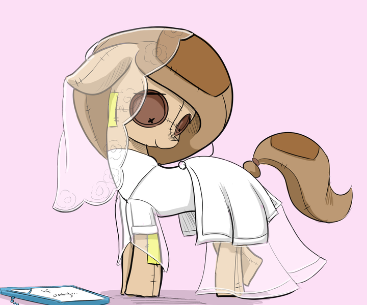 Size: 1200x1000 | Tagged: artist:artguydis, clothes, derpibooru import, dress, hagwarders, oc, oc:raggie, original species, safe, solo, unofficial characters only, wedding dress