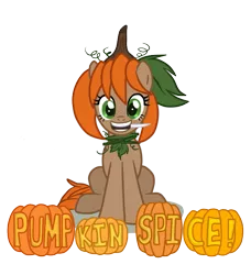 Size: 637x700 | Tagged: artist:mangaka-girl, derpibooru import, jack-o-lantern, knife, mouth hold, oc, oc:pumpkin spice, pumpkin, pumpkin spice, safe, simple background, solo, transparent background, unofficial characters only