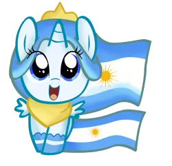 Size: 5772x5556 | Tagged: safe, artist:pridark, derpibooru import, oc, oc:princess argenta, ponified, alicorn, pony, absurd resolution, alicorn oc, argentina, chibi, cute, female, filly, happy, looking at you, nation ponies, open mouth, simple background, smiling, transparent background, vector