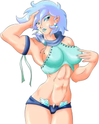 Size: 1506x1874 | Tagged: abs, armpits, artist:taekwon-magic, battle tendency, belly button, derpibooru import, esidisi, female, human, humanized, humanized oc, jojo's bizarre adventure, lipstick, midriff, muscles, oc, oc:frozen rose, parody, pillar men, solo, solo female, suggestive, unofficial characters only